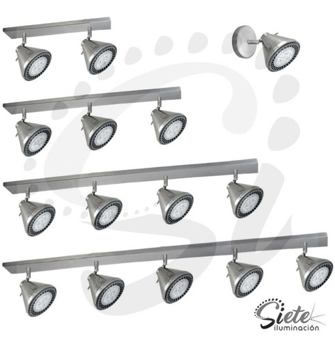 Imagen 3 de 5 de Aplique Spot Cono Acero Móvil Ar111 Led 1 Luz Pared / Techo