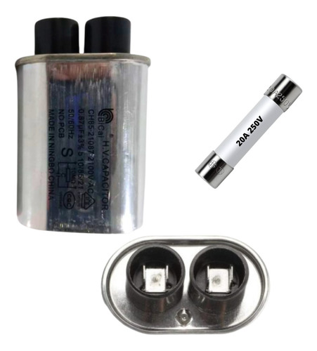 Capacitor Microondas 0.87 Uf 2100v Con Fusible 20a 250v