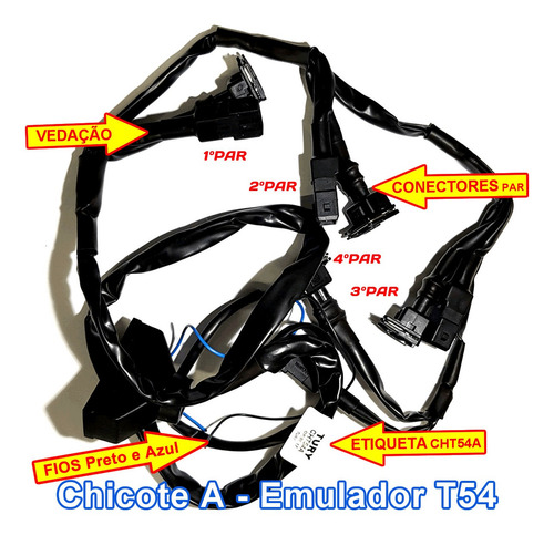 Imagem 2 de 6 de T54a Original Emulador 4 Bicos Chicote Tury Gas Igt E40 Sgv