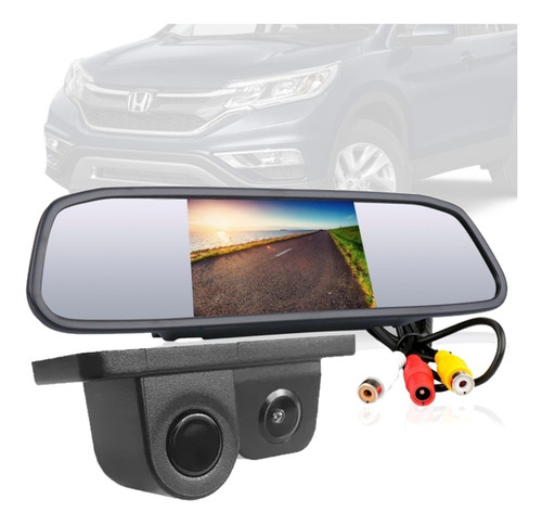 Kit Estacionamento Sensor Camera Retrovisor Lcd Crv Cr-v