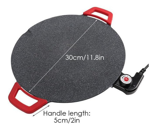 Sartén Antiadherente Barbacoa Plancha Electrica C Asas 30cm