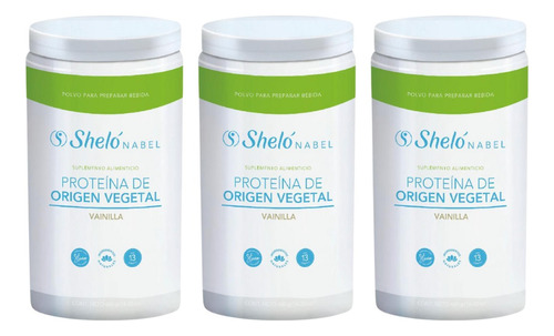3 Pack Proteína De Origen Vegetal Shelo
