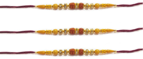 Juego 3 Pulsera Rudraksha Rakhi For Brother