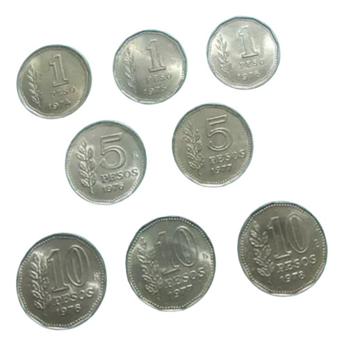 Monedas Argentinas De 1 5 Y 10 Pesos Sin Circular 