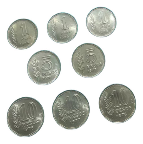 Monedas Argentinas De 1 5 Y 10 Pesos Sin Circular 