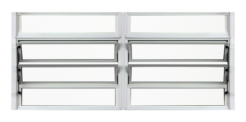 Imagem 1 de 6 de Vitro Basculante Alumínio Branco 80x200cm - C/ Vidros 3mm