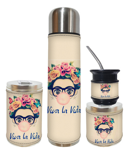 Set Matero 4 Piezas Ambty Frida Kahlo 1 Excelente Calidad