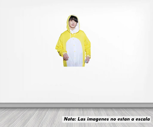 Vinil Sticker Pared 50cm Bts Jungkook Conejo Amarillo 26b