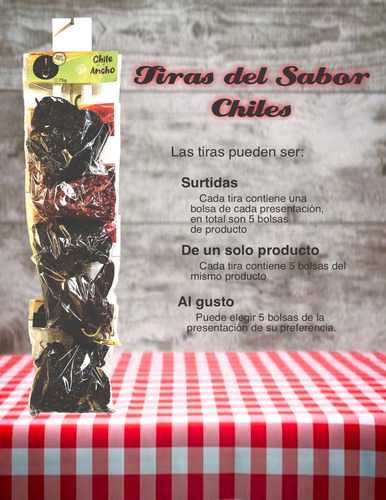 Imagen 2 de 2 de Tira Del Sabor (chiles Secos)