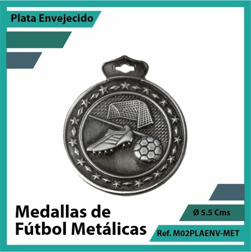 Medallas Deportivas De Futbol Metalica Plata M02pla
