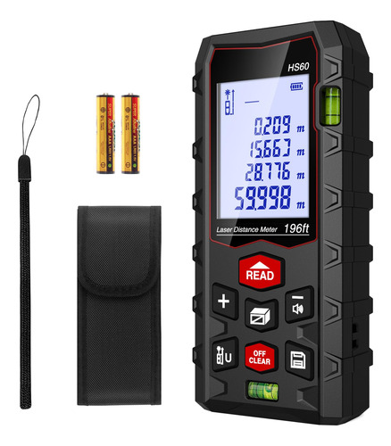 Laser Measure 196ft, Charcity Laser Distance Meter 60m(m/in/