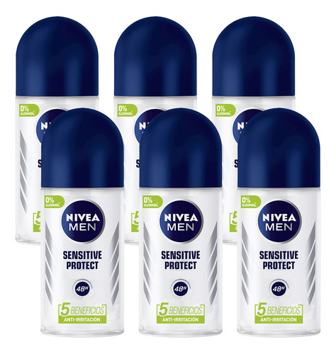 Pack Desodorante Antitranspirante Roll On Nivea Men Sensitiv