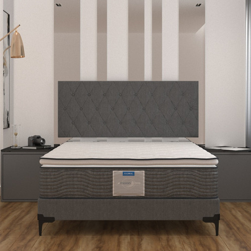 Colchón Restonic Individual Confort Fresh Antibacterial Color Gris Oscuro