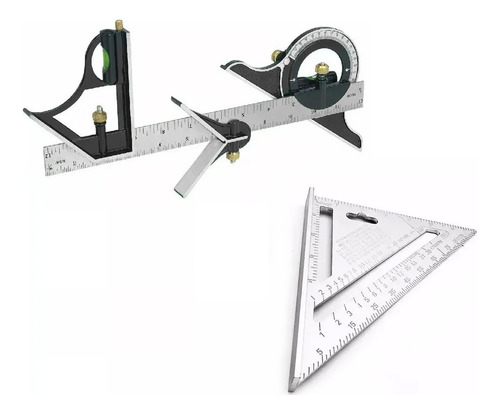 Set 2 Escuadras, 1 Combinada Y 1 Escuadra Rápida Carpintera