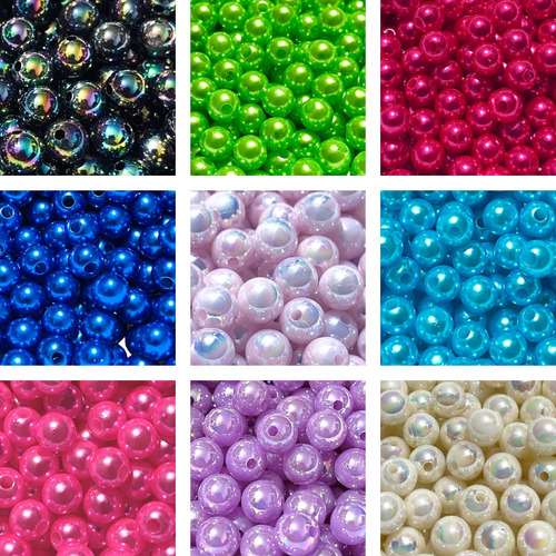 500gr Perla Sintética #8 Colores, Cuentas ,bisutería 2,000pz