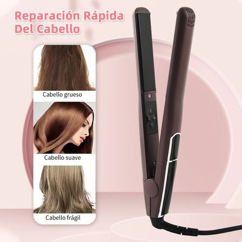 Plancha para cabello profesiona Profesional multifunción 480f Titanio Keratinas Ajuste de control de temperatura en 25 niveles 127V Función de corte automático de la electricidad