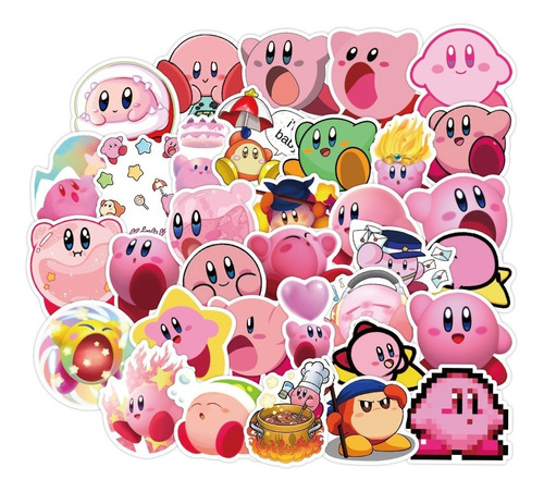 Kirby Mario Bross 50 Calcomanias Stickers Pvc Contra Agua | Meses sin  intereses