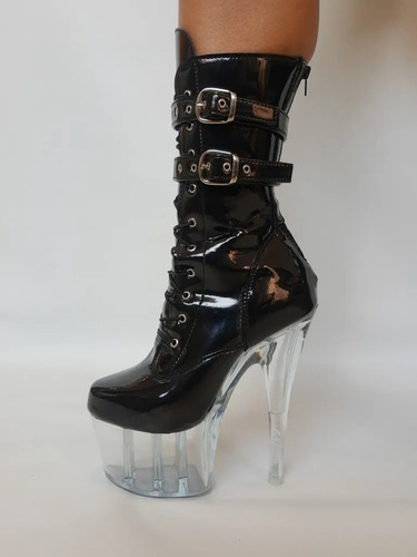 Bota Femenina Pole Dance Verniz Taco Aprox. 16,8cm