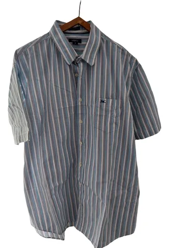 comprar Camisa Legacy Mangas Cortas Rayada Celeste Bolsillo Talle 4