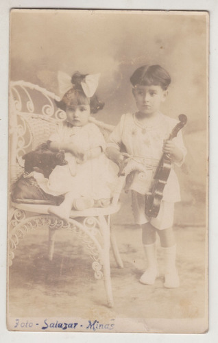 1922 Minas Postal Fotografia Real Infantil Vintage X Salazar