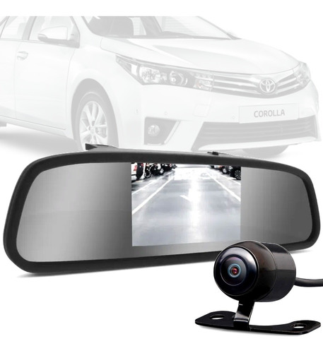 Espelho Retrovisor Central Tela 4.3 + Camera Toyota Corolla
