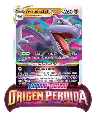 Lote Pokémon 50 Cartas + Aerodactyl V astro + Brinde em Promoção