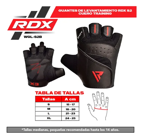 Guantes De Levantamiento Rdx S2 Cuero Training Wgl-s2b