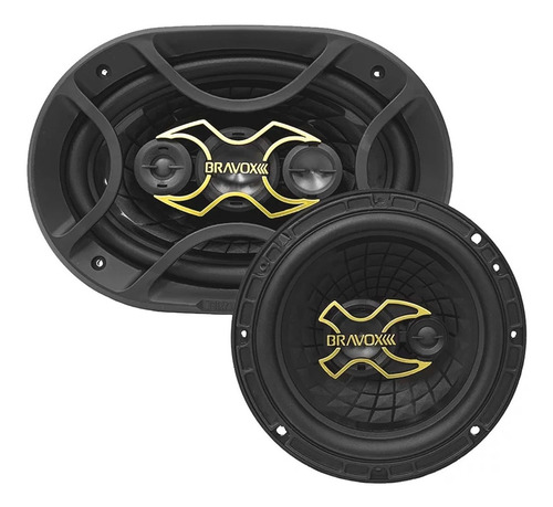 Imagen 2 de 6 de Parlantes Para Auto 6 Pulgadas + 6x9 Bravox Gold Line 240rms
