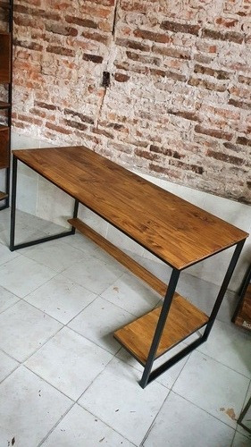Imagen 4 de 6 de Mesa Escritorio Pc 180x50 Industrial Gamer Hierro Y Madera