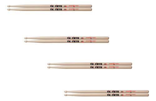 Baquetas Vic Firth 5b Punta Madera 4 Pares