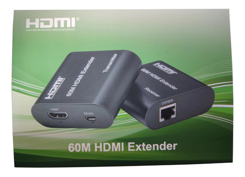 Imagen 3 de 4 de Extensor Hdmi Utp Video Audio 60m 4k 1080p 3d Cat.5e Cat.6