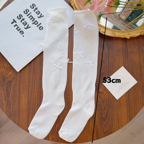 Calcetines Largos De Verano Para Mujer, Medias Con Lazo, Cal