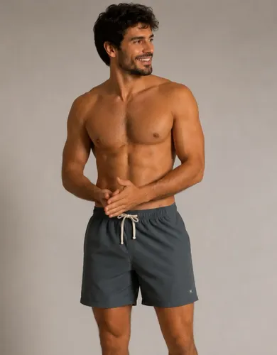 Shorts Masculino Mash Praia Casual Liso Verão Poliester Cinza G