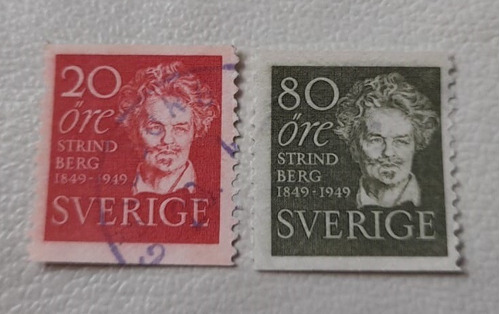 Sello Postal - Suecia - 1949 Centenario August Strindberg