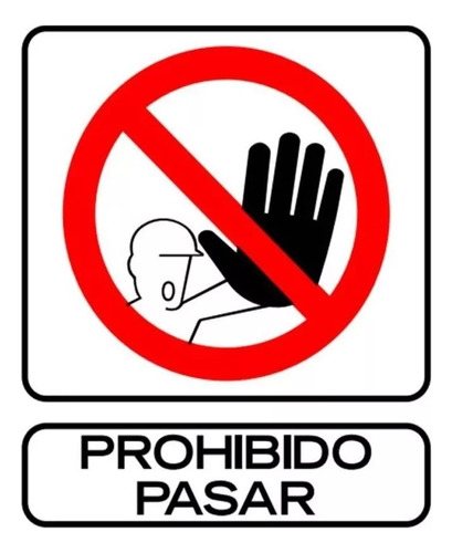 Cartel Prohibido Pasar 40x45 Cm Señalización Oficina Empresa