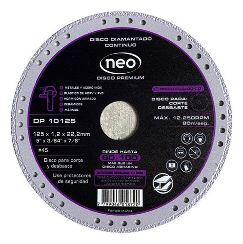 Disco Diamantado Premium 125mm Neo