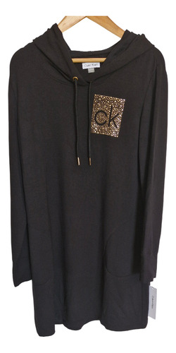 Buzo Negro Calvin Klein Logo Modal X L