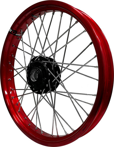 Par Roda Alumínio Vermelho Viper Cubo Preto Titan 150 Esd