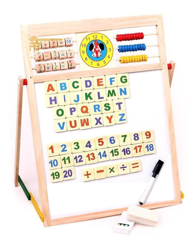 Imagen 1 de 5 de Pizarra Magnetica 2 En 1 Juego Didactico Para Niños