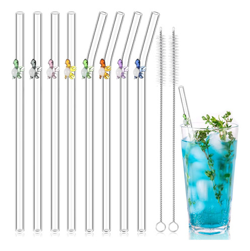 8 Popotes De Cristal Reutilizables Pajitas Resistentes ...