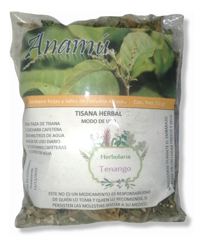 Anamú Té 50 Grs Petiveria Alliacea L. Productos Tenango