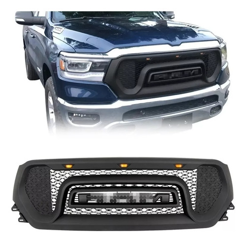 Parrilla Negro Led Para Dodge Ram1500 19-22 Tipo Rebel Calid