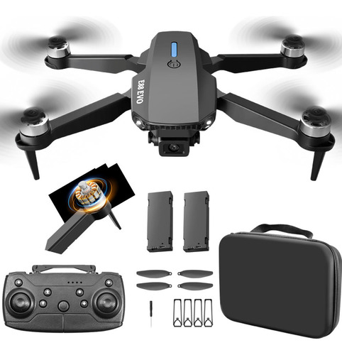 Dron Profesional Con Cámara Doble 4k, Luces Led + 2 Baterías
