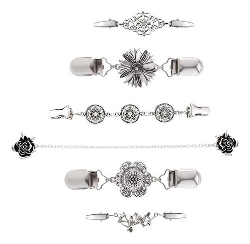 6 Elegantes Clips For Suéteres, Camisas, Broches Y Vestidos