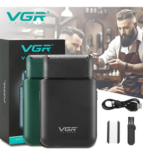 Mini Afeitadora De Barba Inalámbrica Vgr 390 Negro