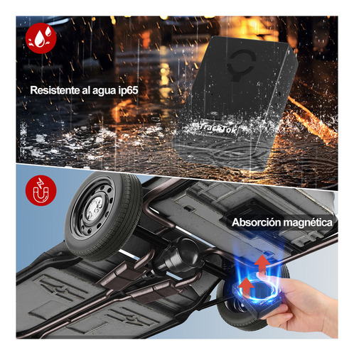 Rastreador GPS Para Coche con Cinta de Succión Fuerte, Monitor de voz, 5000 mAh, Modo de Espera Súper Largo con Tarjeta SIM 4G, Adecuado para Todos Los Coches Gps Tracker Coche