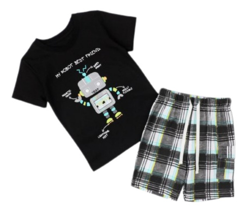 Conjunto Polera Estampada Y Short Para Niño