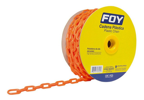 Cadena Plástica Naranja Calibre 3mm De 50m Foy 143436 /v