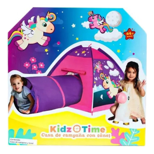 Casa De Campaña Con Túnel Diseño Unicornio