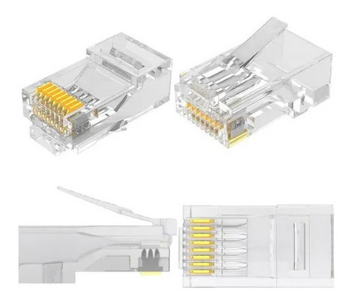 Conector Rj45 Cat5 Bolsa 10 Unidades Cable Utp Conector Red